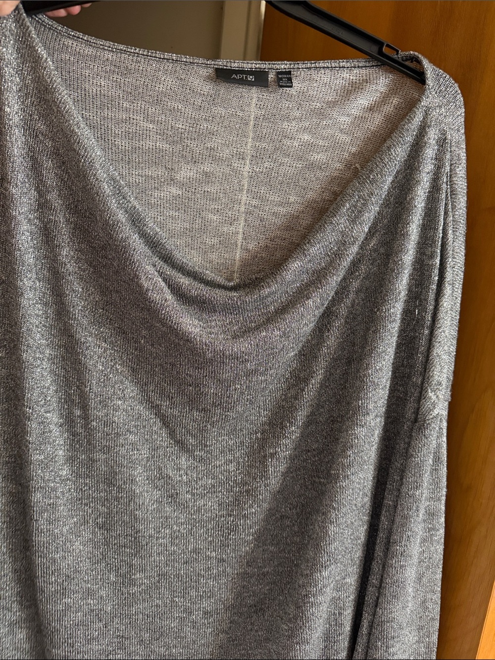 Apt. 9 Silver Metallic Cowl Neck Top